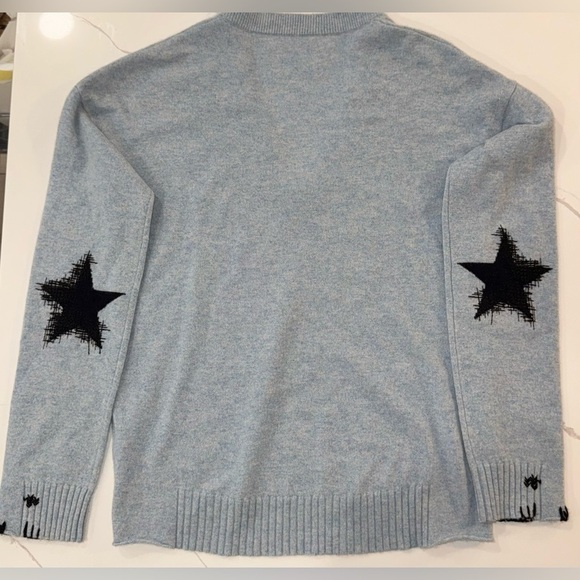Zadig & Voltaire Vivi Destroy Patch Cashmere Sweater Grunge Whimsigoth Star - Picture 5 of 7